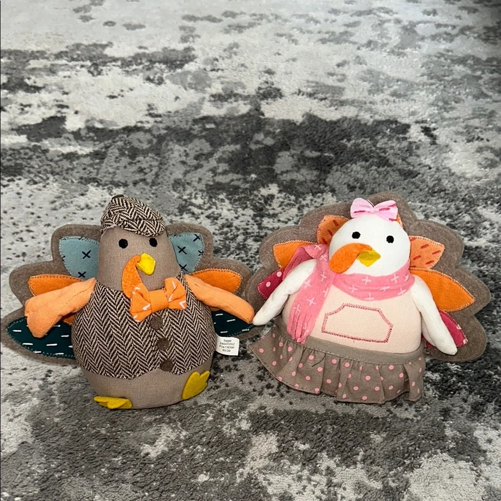 Target  Turkey Plush his and hers Set with Orange and Pink Accents